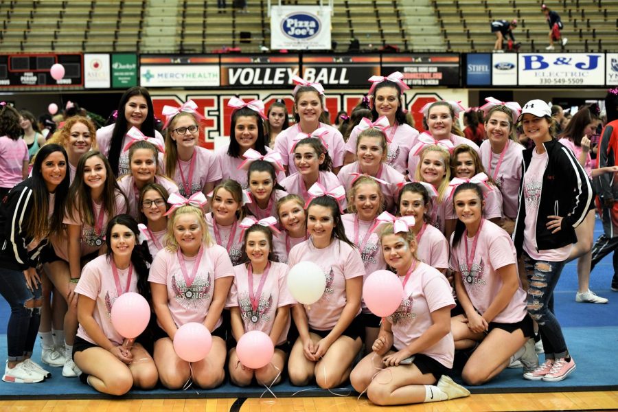 The Mohawk Cheerleaders take on YSU Pink Ribbon Cheer Classic