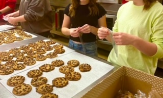 Here is a photo of some cookies being made!